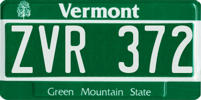 VT license plate ZVR372