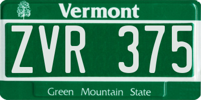 VT license plate ZVR375