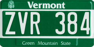 VT license plate ZVR384