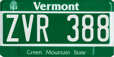 VT license plate ZVR388