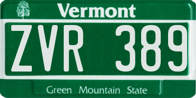 VT license plate ZVR389