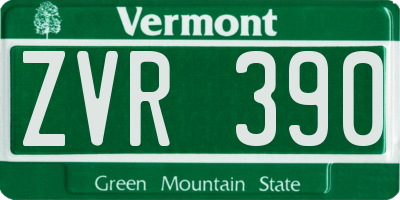 VT license plate ZVR390