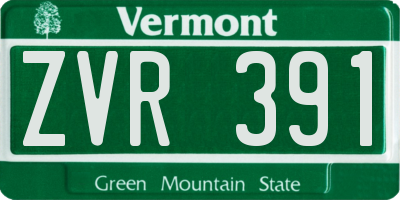 VT license plate ZVR391