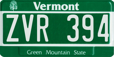 VT license plate ZVR394