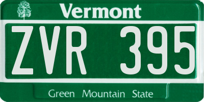 VT license plate ZVR395