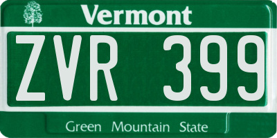 VT license plate ZVR399