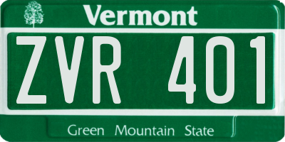 VT license plate ZVR401