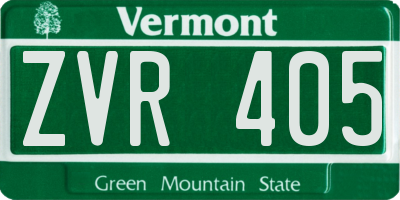 VT license plate ZVR405