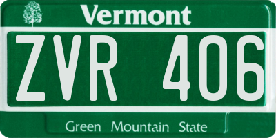 VT license plate ZVR406