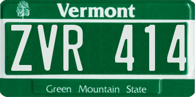 VT license plate ZVR414