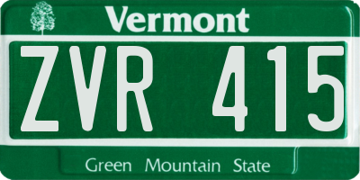 VT license plate ZVR415