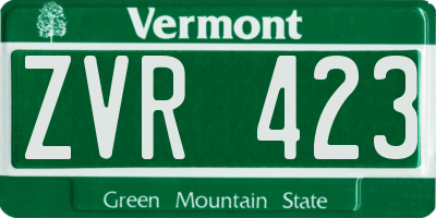VT license plate ZVR423