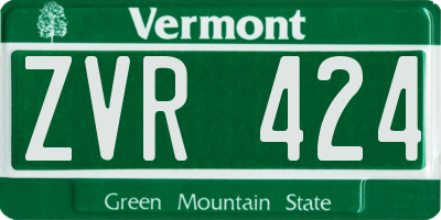 VT license plate ZVR424