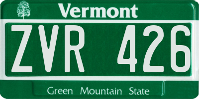 VT license plate ZVR426