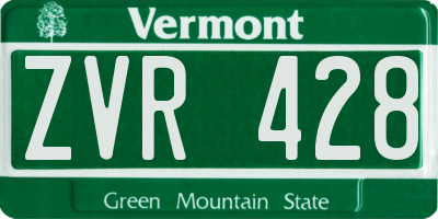 VT license plate ZVR428