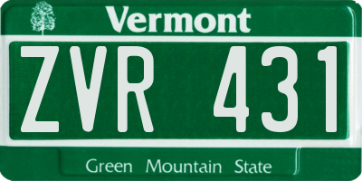 VT license plate ZVR431
