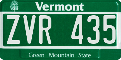 VT license plate ZVR435