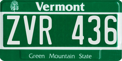 VT license plate ZVR436