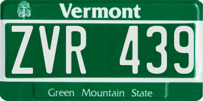 VT license plate ZVR439
