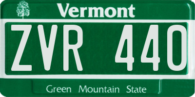 VT license plate ZVR440