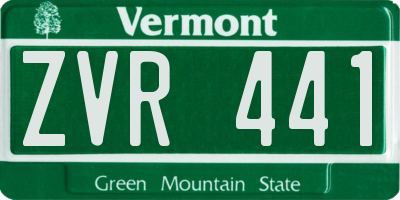 VT license plate ZVR441