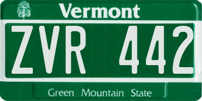 VT license plate ZVR442