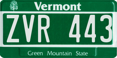 VT license plate ZVR443