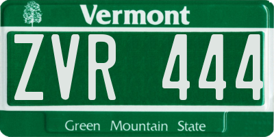 VT license plate ZVR444