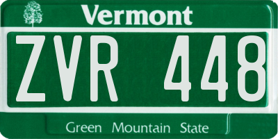 VT license plate ZVR448