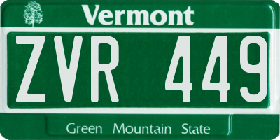 VT license plate ZVR449