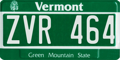 VT license plate ZVR464