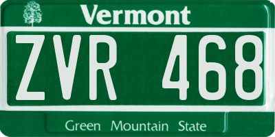 VT license plate ZVR468