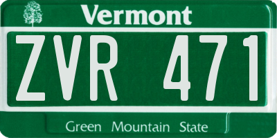 VT license plate ZVR471