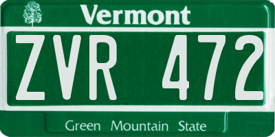 VT license plate ZVR472