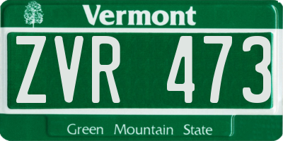 VT license plate ZVR473