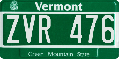 VT license plate ZVR476