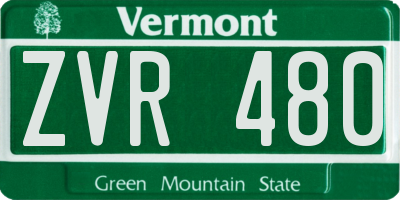 VT license plate ZVR480