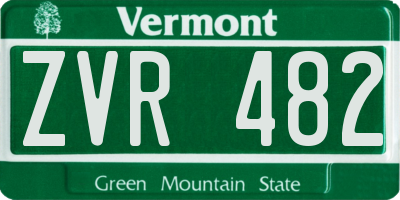 VT license plate ZVR482