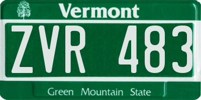 VT license plate ZVR483