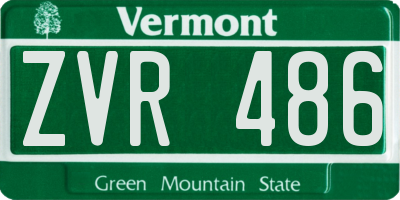 VT license plate ZVR486