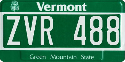 VT license plate ZVR488