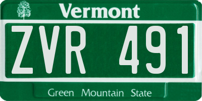 VT license plate ZVR491