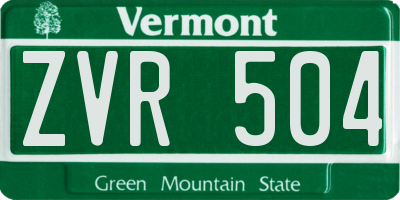 VT license plate ZVR504