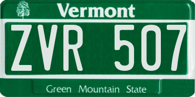 VT license plate ZVR507
