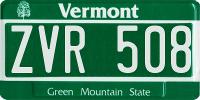 VT license plate ZVR508