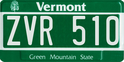 VT license plate ZVR510
