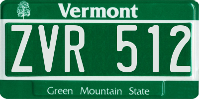 VT license plate ZVR512
