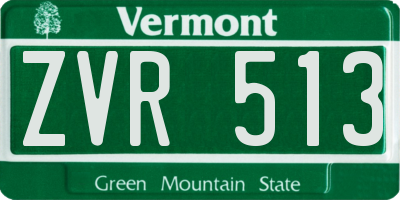 VT license plate ZVR513