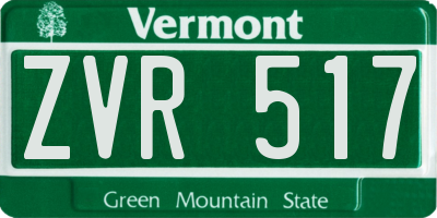 VT license plate ZVR517