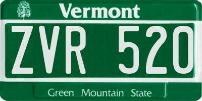 VT license plate ZVR520